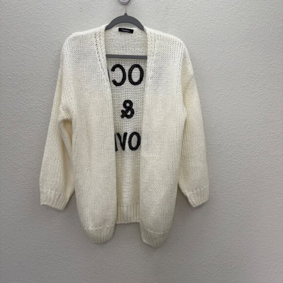 Fashion Rock & Love Open Front Knit Cardigan Sweater Womens size Small - Picture 6 of 8